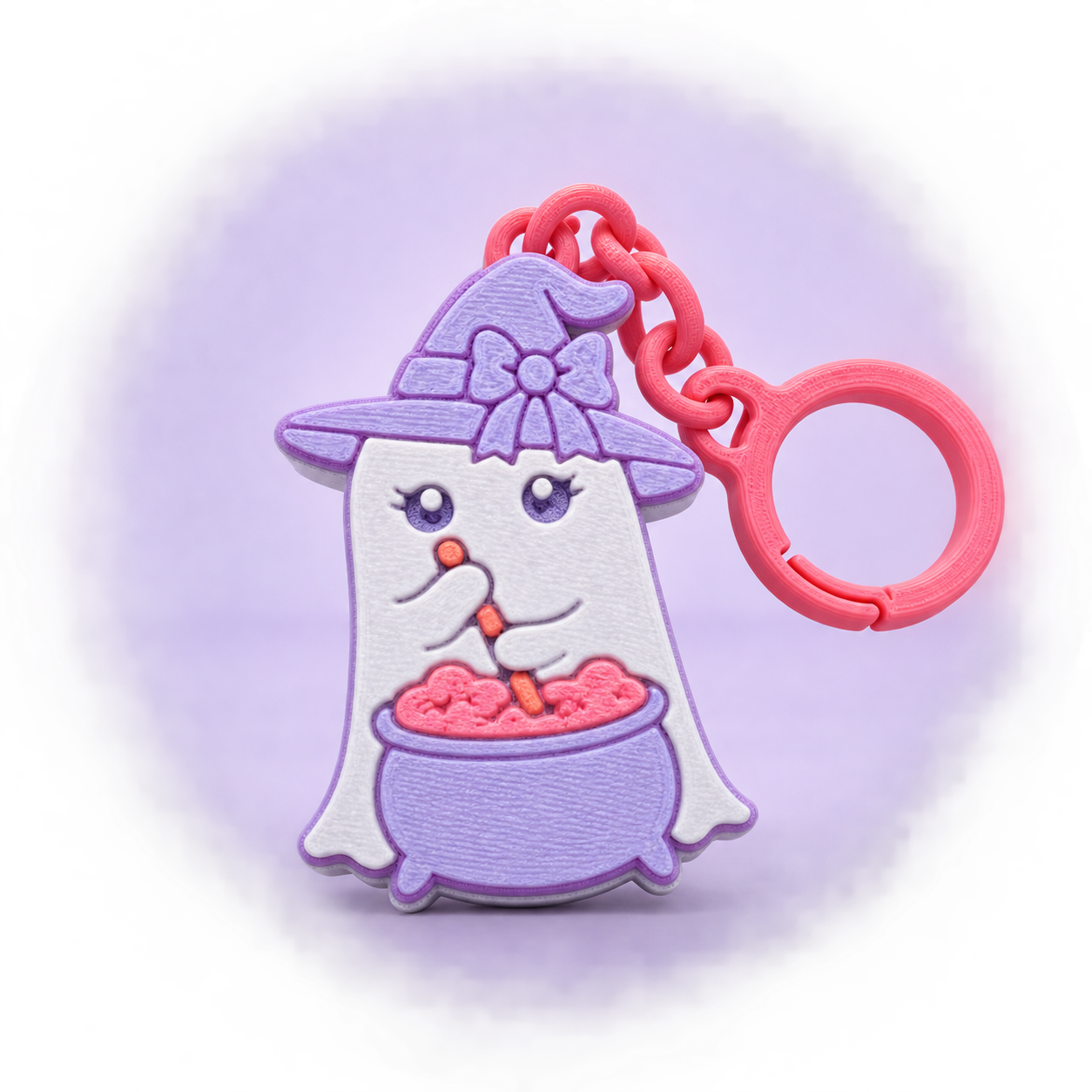 Witchy Ghost Cauldron Keychain – 3D Printed Can Tab Opener - Image 3