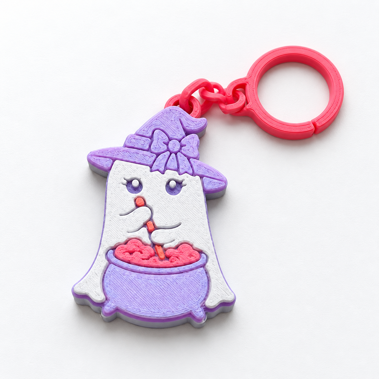 Witchy Ghost Cauldron Keychain – 3D Printed Can Tab Opener - Image 5