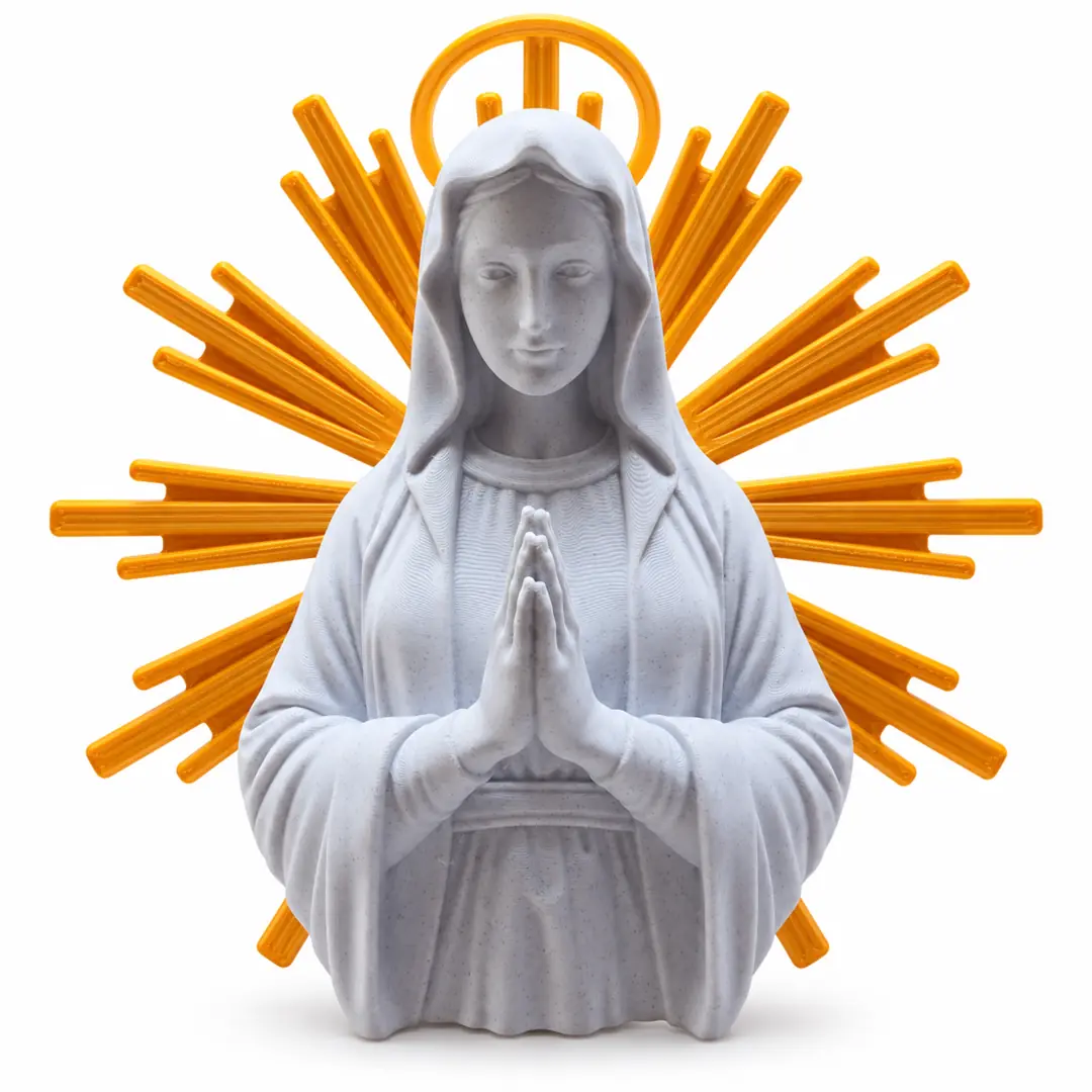 Virgin Mary 3D Printed Keychain –