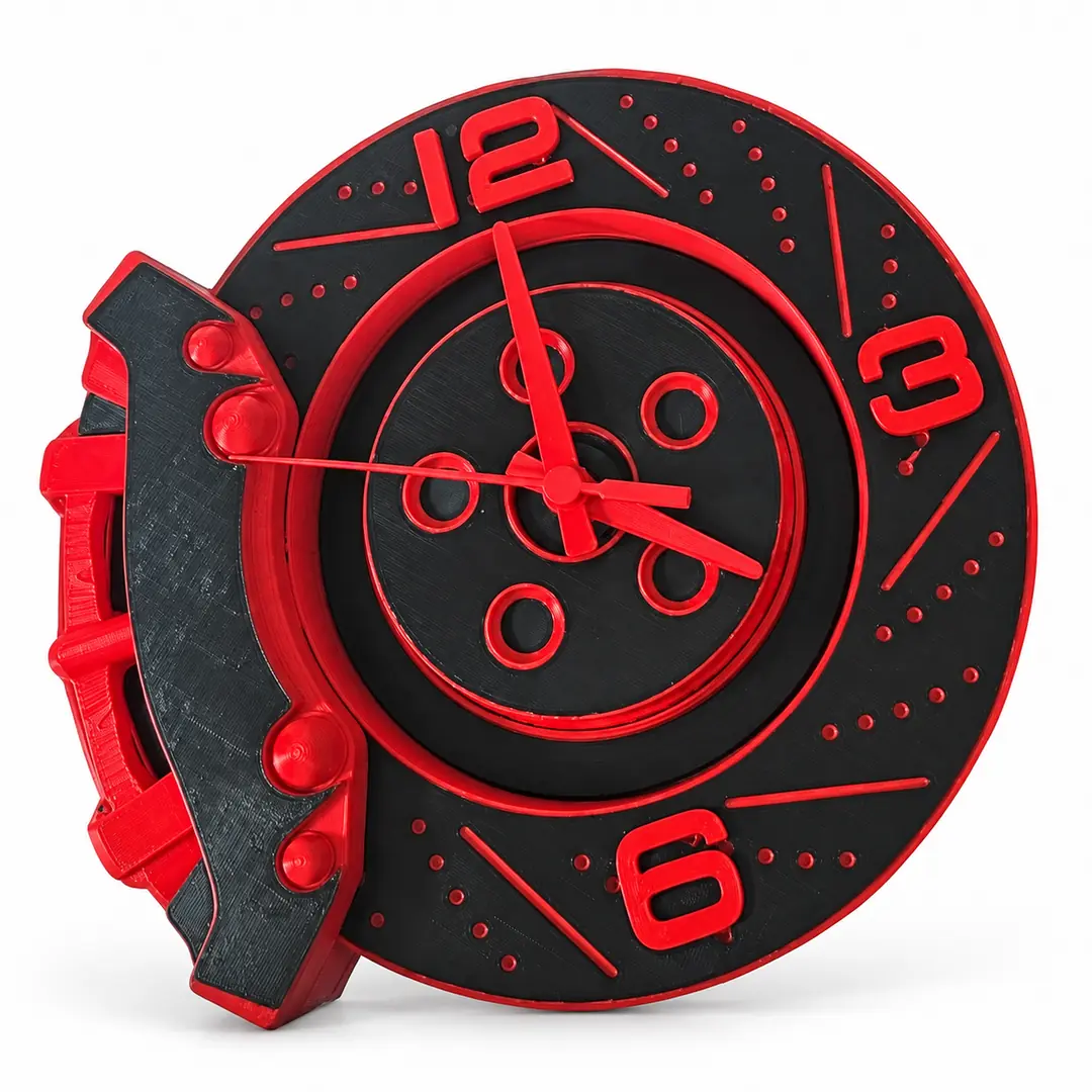 3D Printed Brake Disc Wall Clock – Automotive Decor